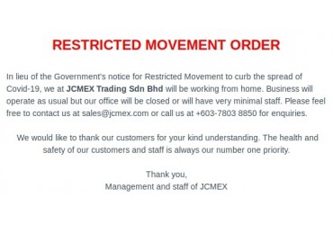 RESTRICTED MOVEMENT ORDER 18th-31st MARCH 2020